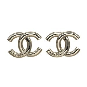 CHANEL Gold Logo Earrings